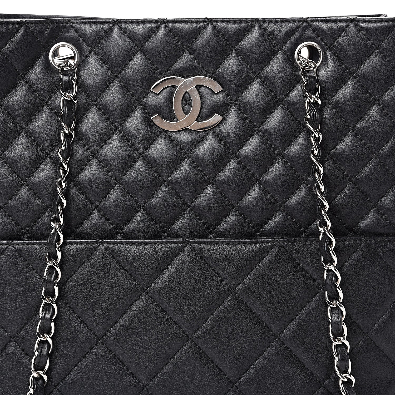 Chanel Calfskin Quilted In The Business North South Tote Black 7 of 12