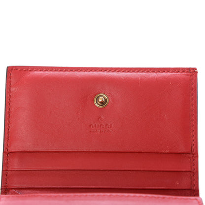 Gucci GG Supreme Monogram Cherry Embellished Card Case Wallet Hibiscus Red 6 of 7