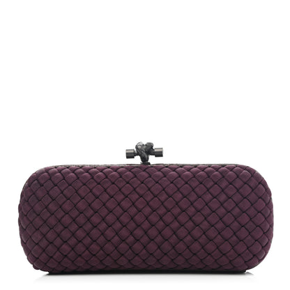 Bottega Veneta Intreccio Impero Ayers Stretch Knot Clutch Burgundy 1 of 8