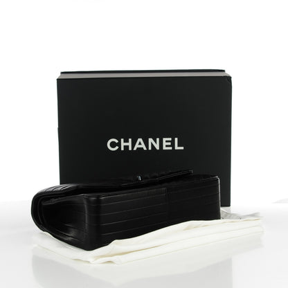 Chanel Lambskin Chevron Quilted Jumbo Double Flap So Black 4 of 8