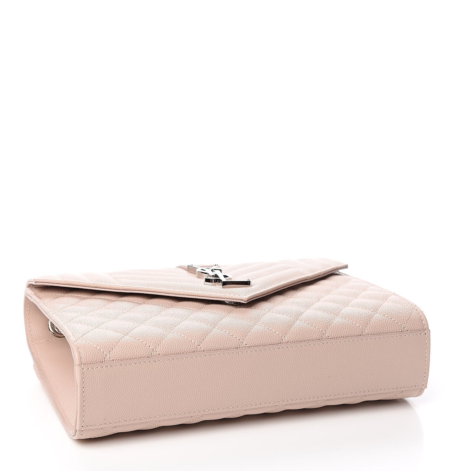 Saint Laurent Grain De Poudre Textured Mixed Matelasse Medium Triquilt Monogram Satchel Marble Pink 4 of 10