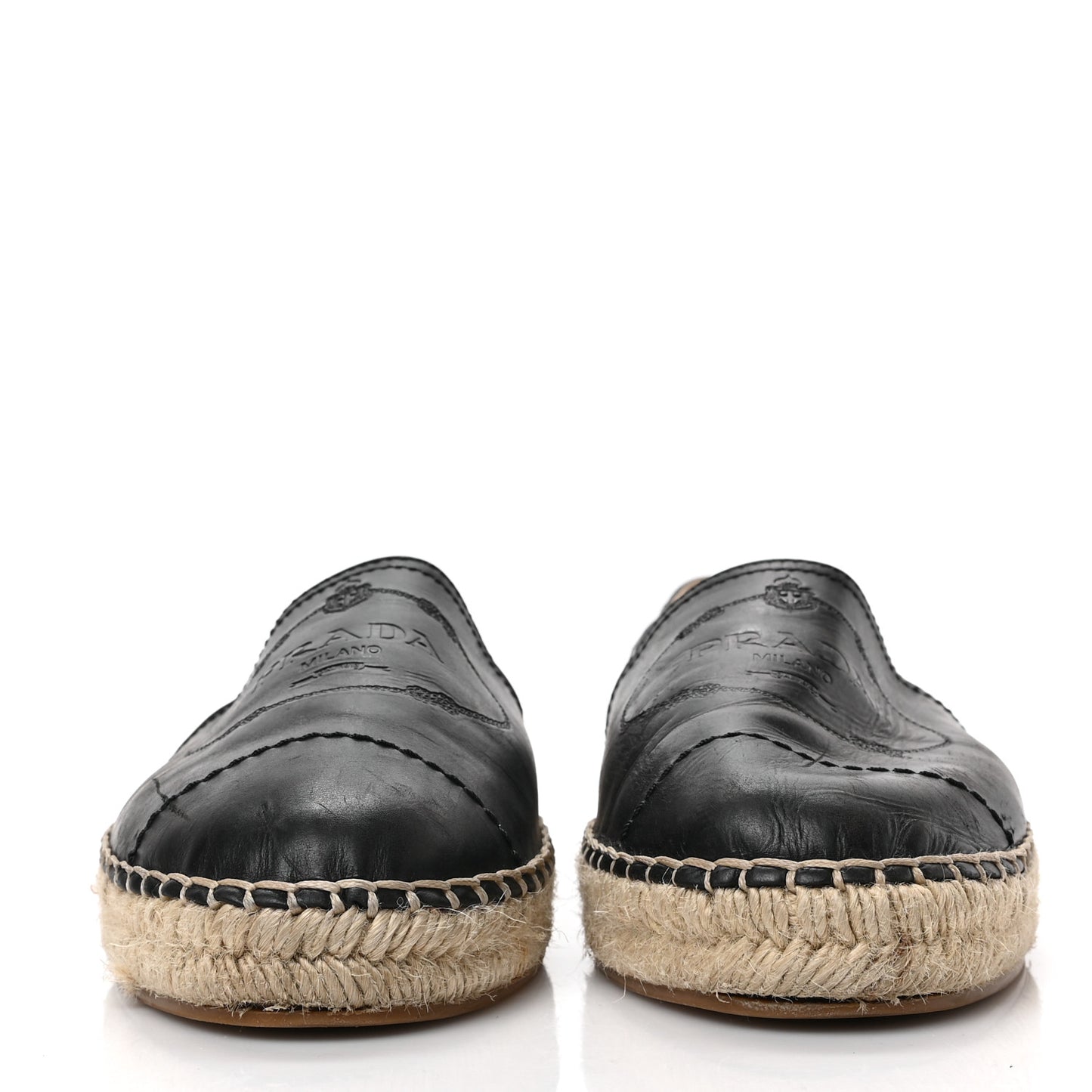 Vitello Lux Logo Embossed 20mm Espadrilles 39 Black