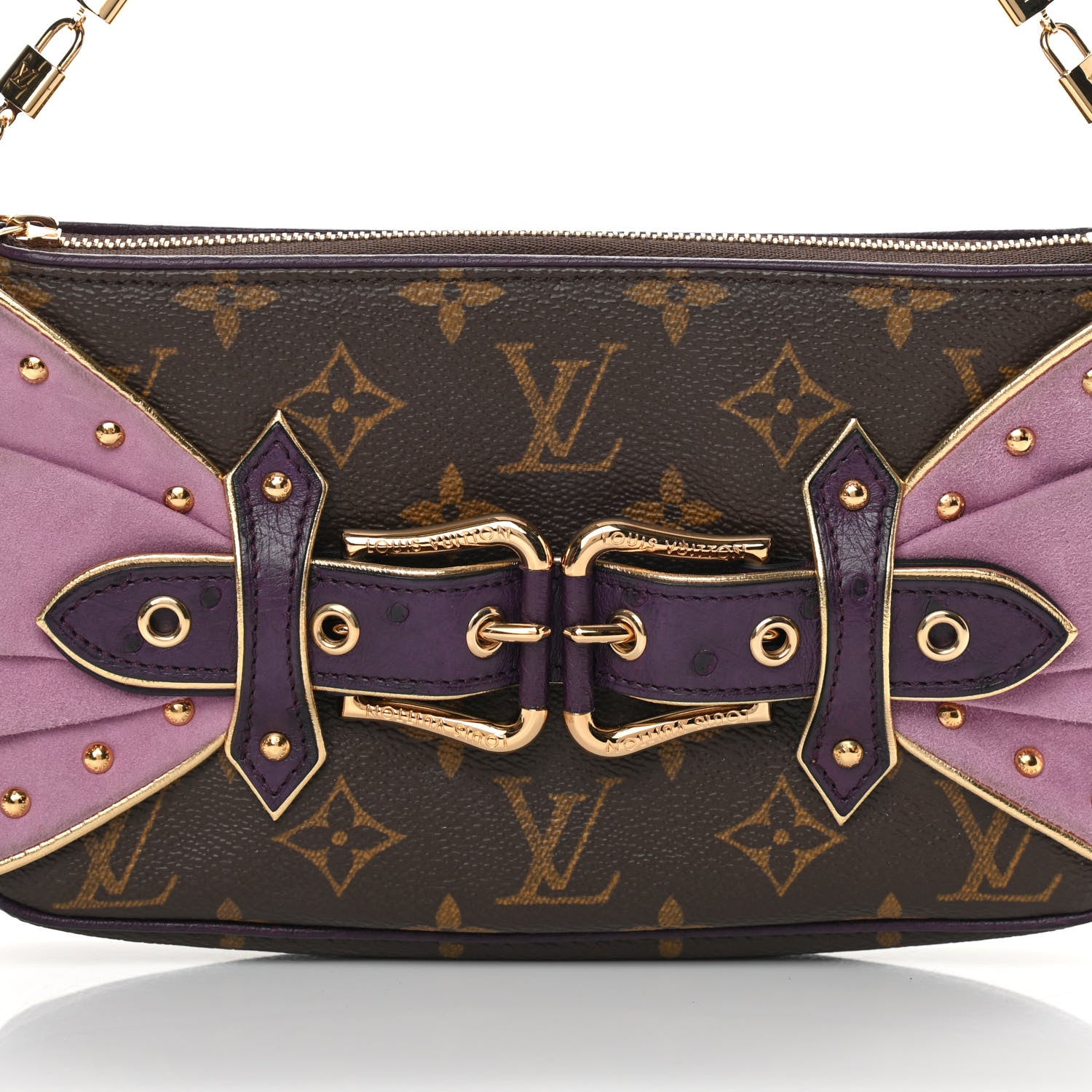 Louis Vuitton Monogram Suede Ostrich Les Extraordinaires Pochette 8 of 12