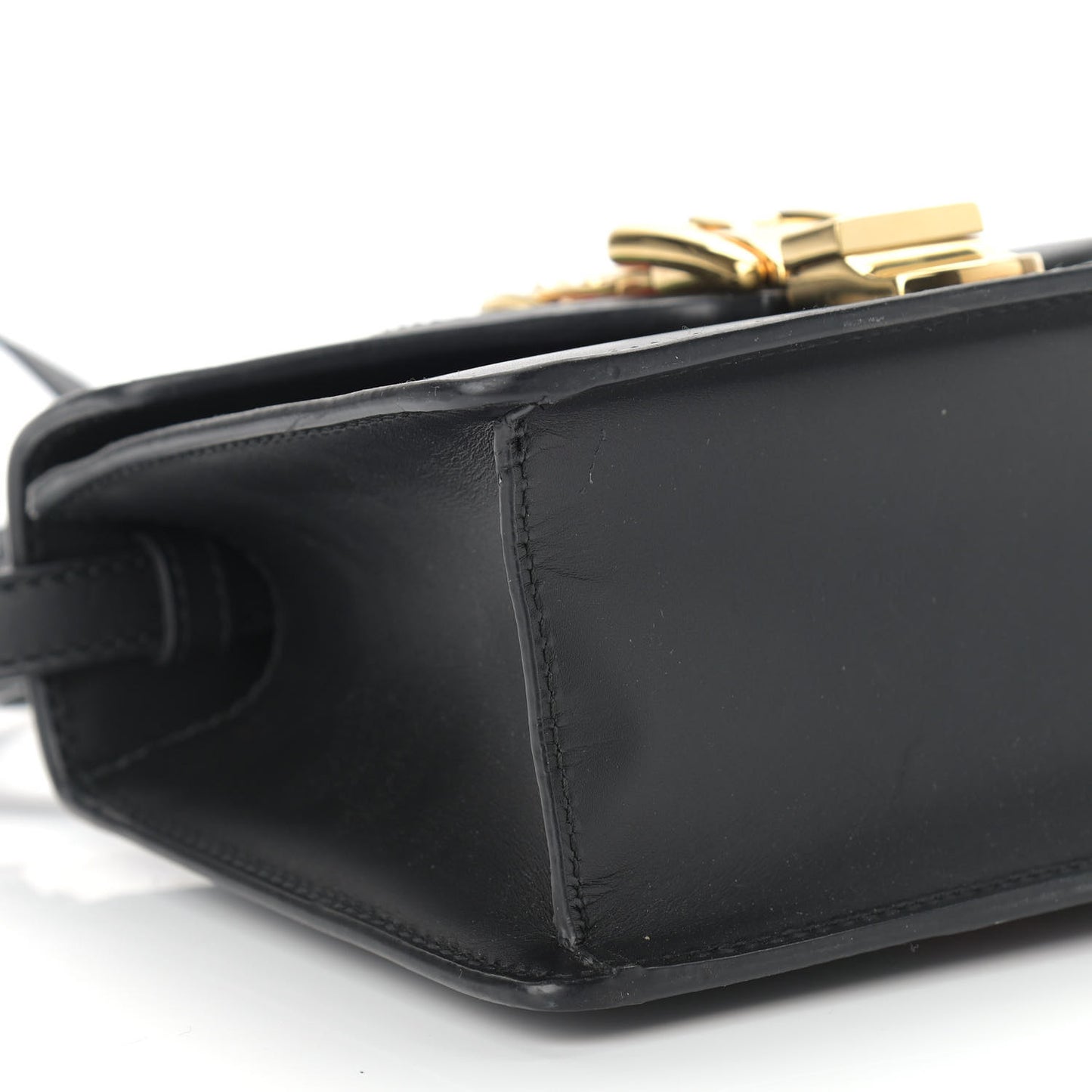 Calfskin Mini Sylvie Top Handle Bag Black
