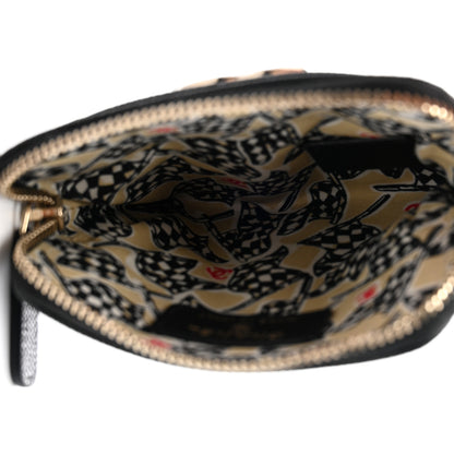 Chanel Caviar Metal Quilted Striated Zip Card Holder Wallet Black 5 of 7