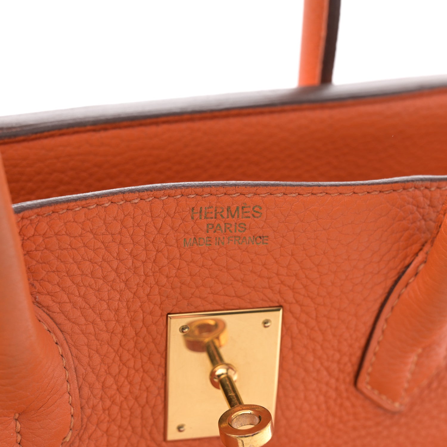 Hermes Taurillon Clemence Birkin 35 Orange 6 of 17