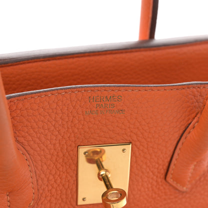 Hermes Taurillon Clemence Birkin 35 Orange 6 of 17