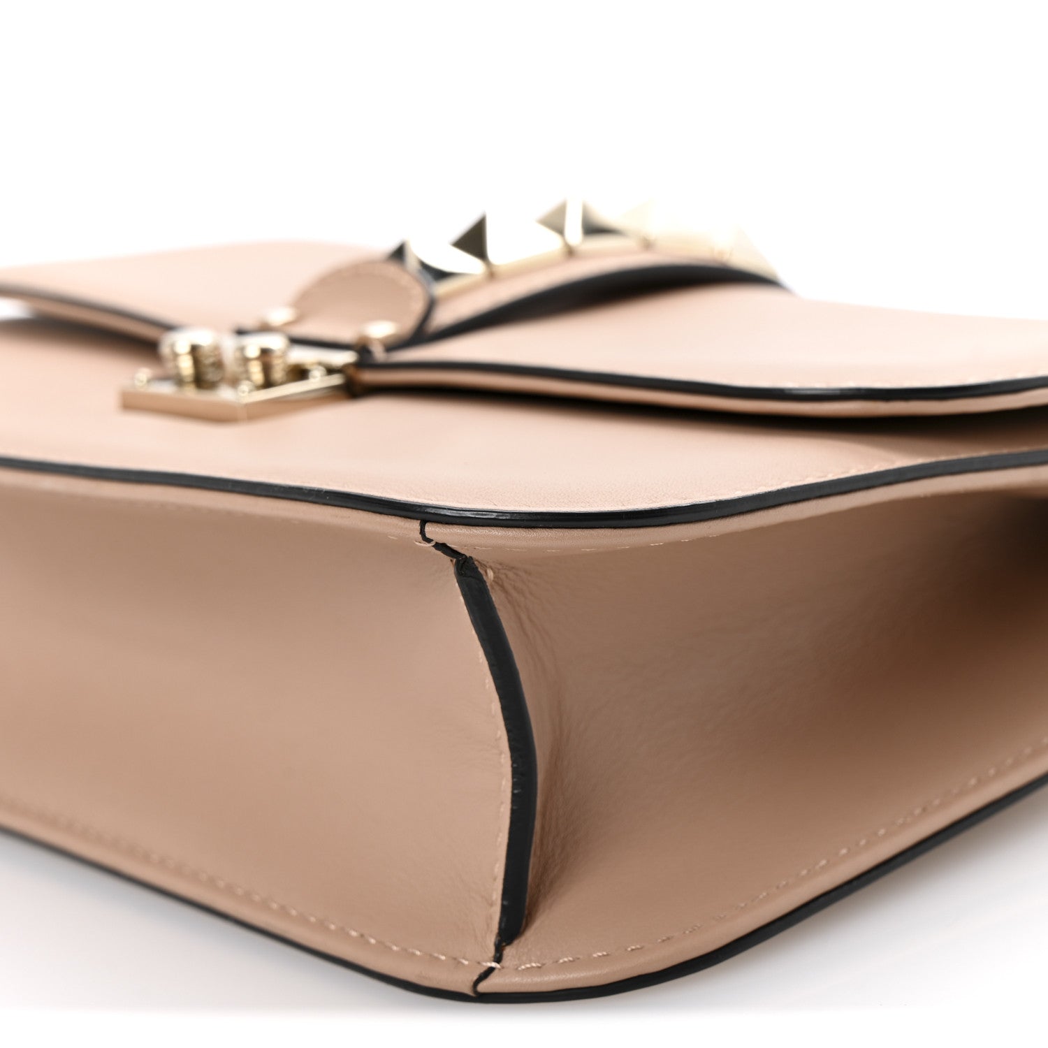 Valentino Garavani Vitello Medium Glam Lock Rockstud Flap Poudre 9 of 10