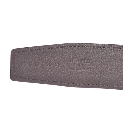 Hermes Box Togo Strie 32mm H Belt 95 Black Etain 6 of 7