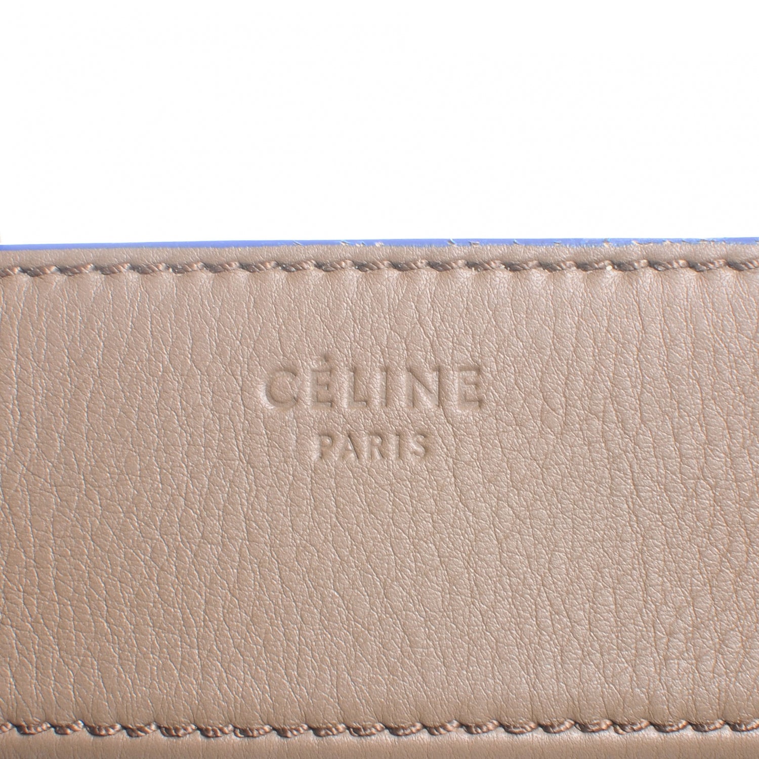Celine Smooth Calfskin Large Phantom Luggage Khaki Cobalt Trim 9 of 10