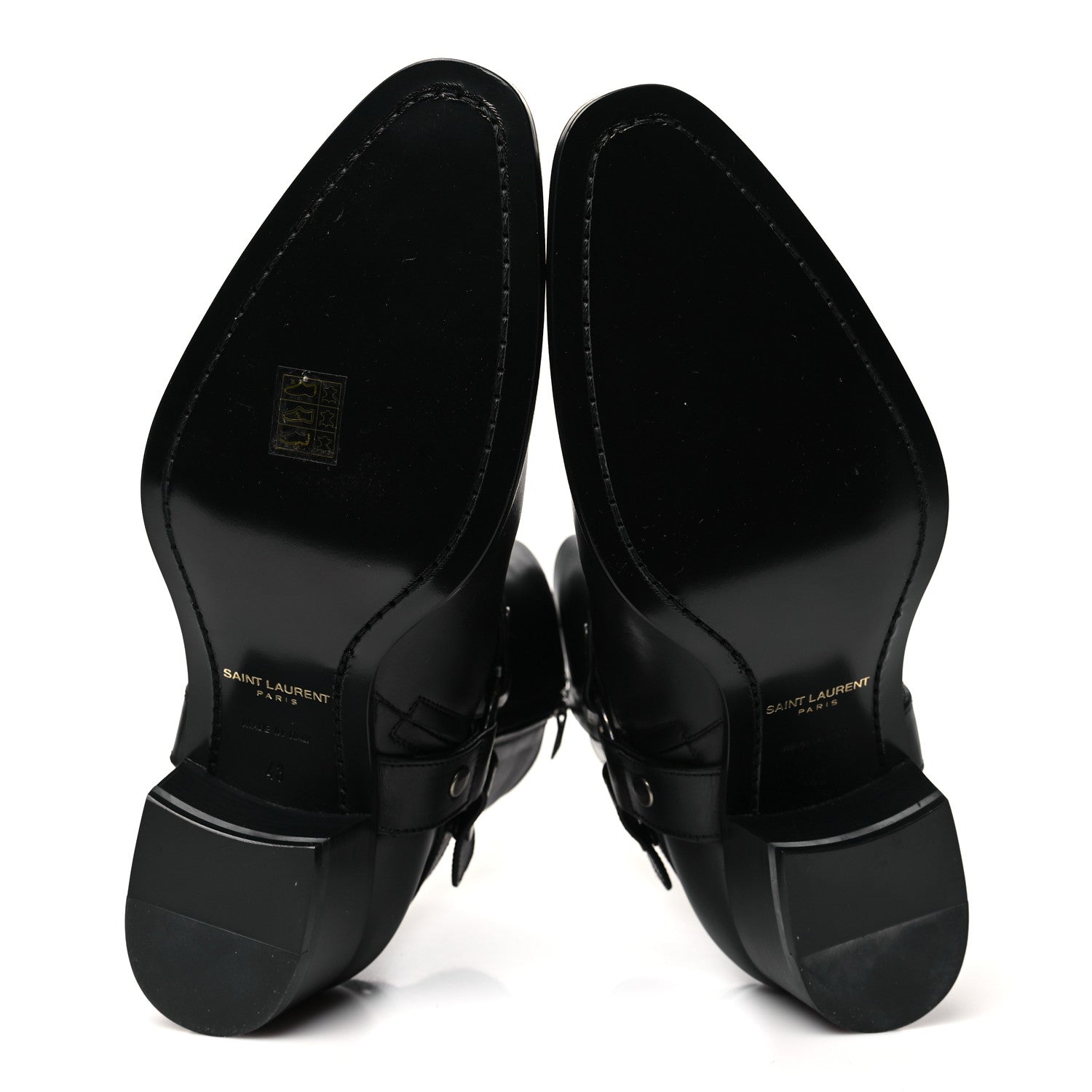 Saint Laurent Calfskin Mens Wyatt Marrakesh Harness Ankle Boots 43 Black 6 of 10