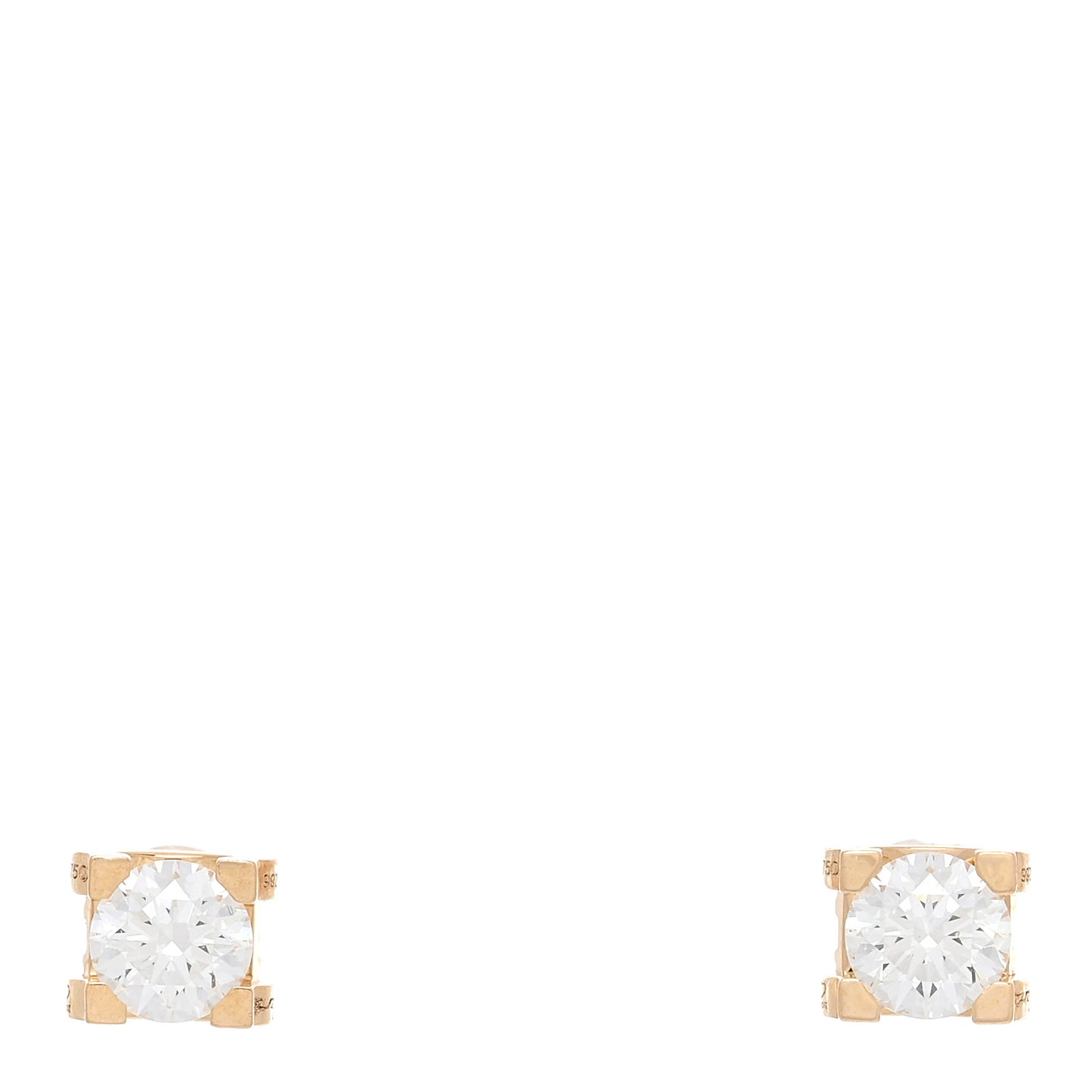 18K Yellow Gold Diamond .48ctw C De Cartier Earrings