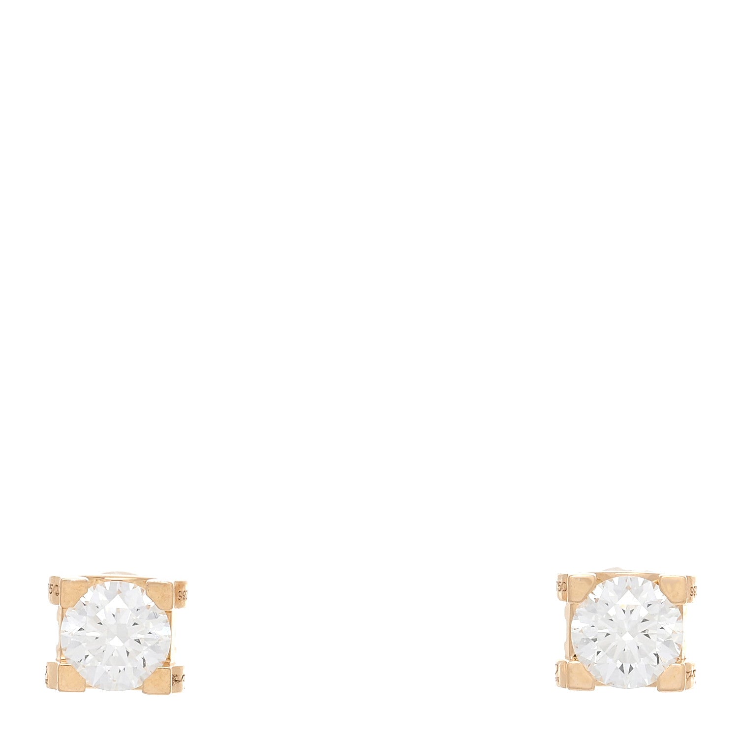 Cartier 18K Yellow Gold Diamond .48ctw C De Cartier Earrings 1 of 5