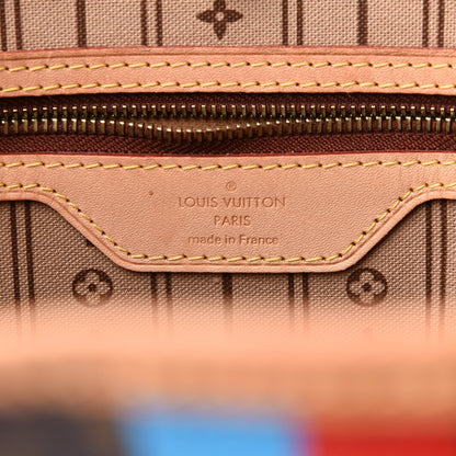 Louis Vuitton Monogram My LV Heritage Neverfull MM Blue Clair Rouge 7 of 11