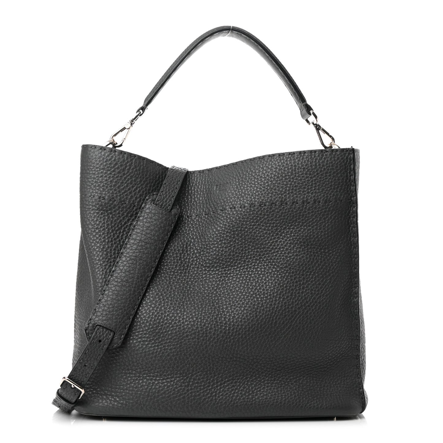Cuoio Romano Selleria Large Anna Bucket Bag Asfalto