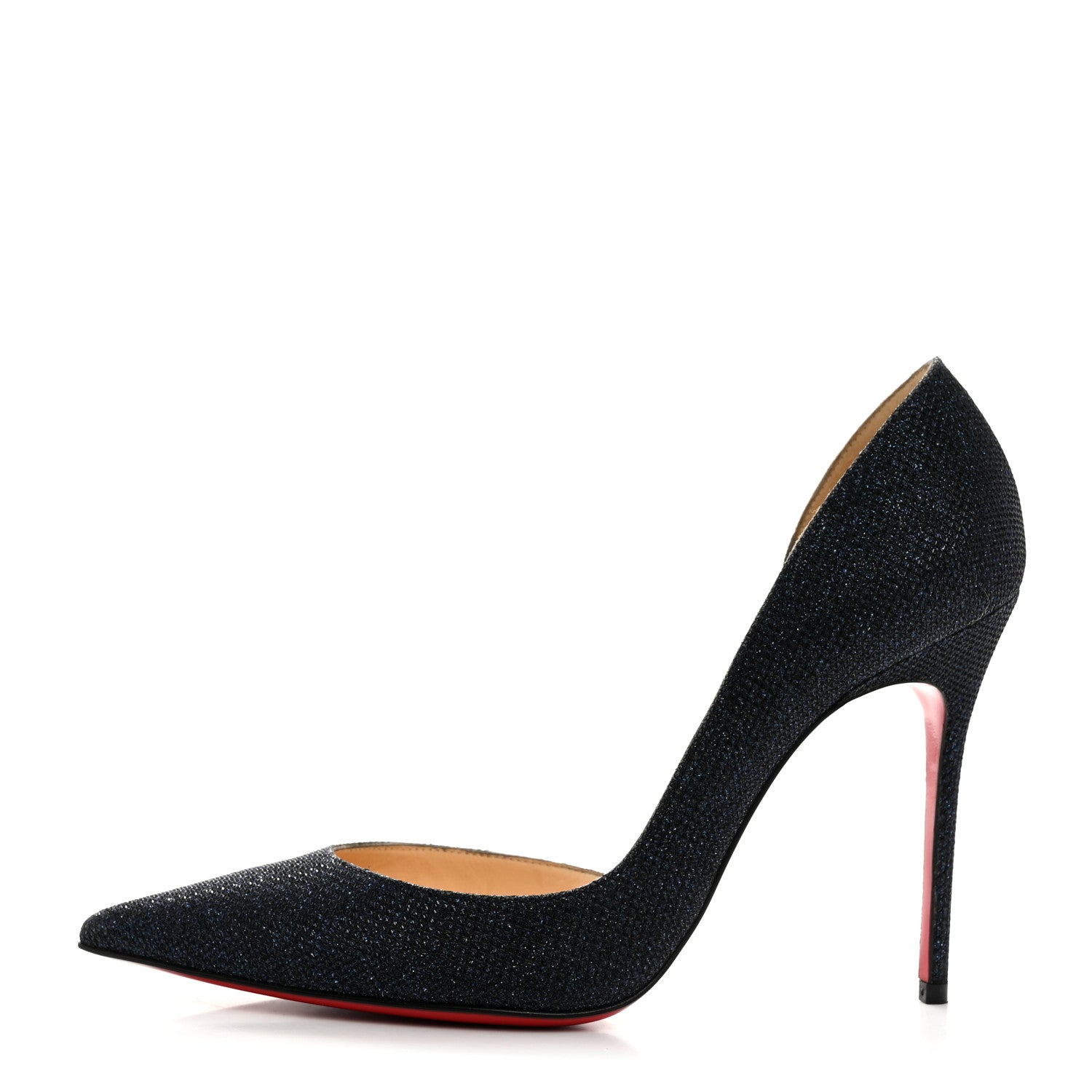 Christian Louboutin Glitter Luminor Iriza 100 Pumps 37.5 Navy 1 of 7