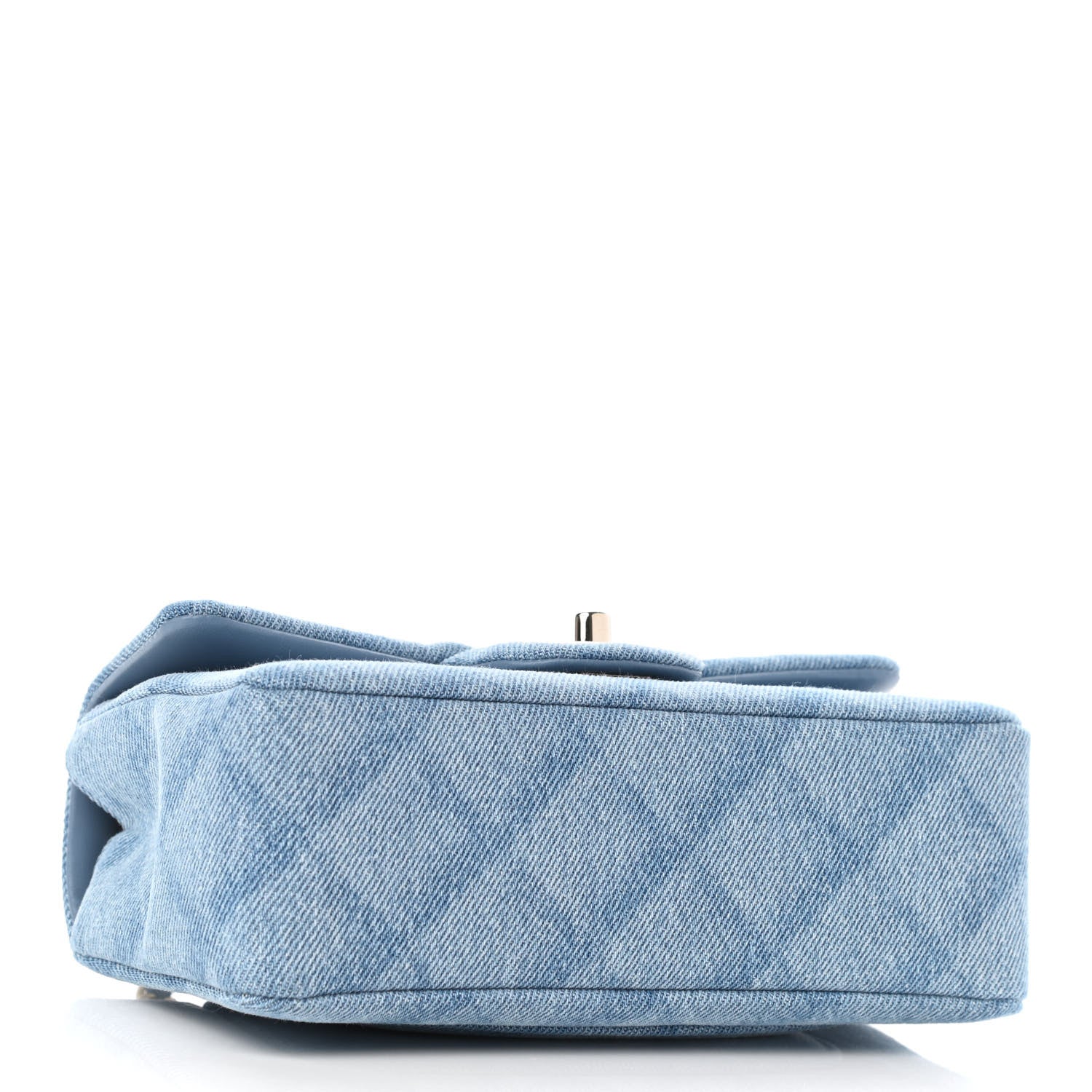 Chanel Denim Quilt Print Mini Rectangular Flap Light Blue 4 of 10