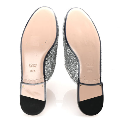 Gucci Glitter Womens Princetown Slippers 36.5 Silver 6 of 9