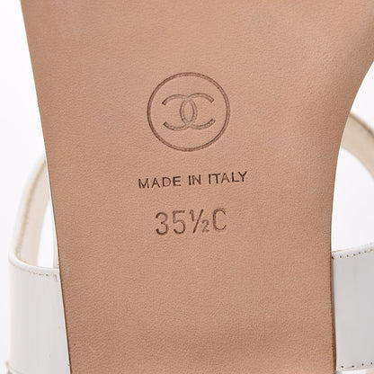 Chanel Lambskin Logo Thong Sandals 35.5 White 5 of 7