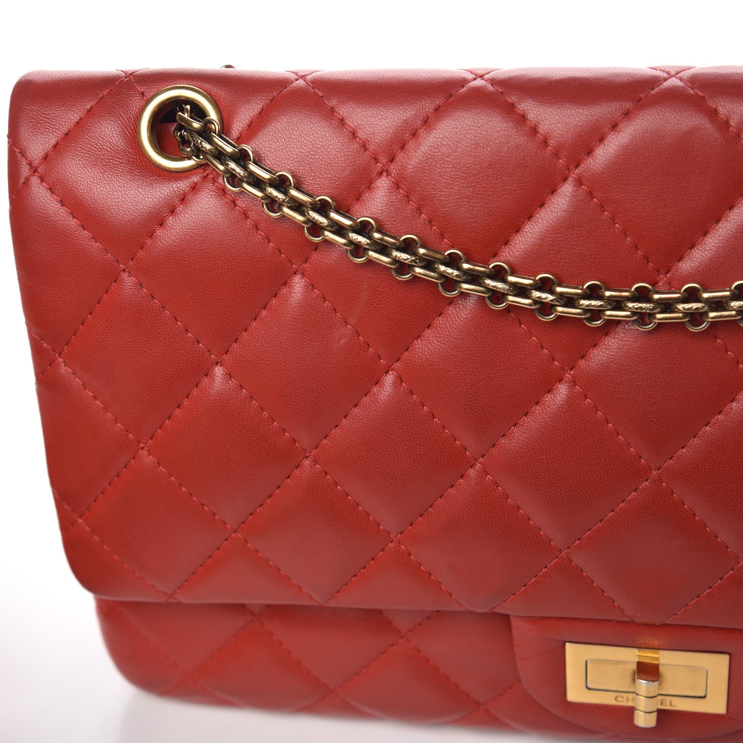 Chanel Aged Calfskin Quilted 2.55 Reissue 227 Flap Red 20 of 20