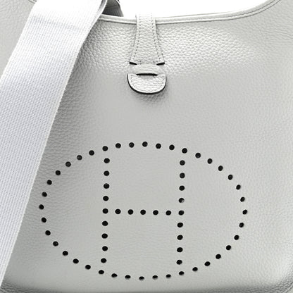 Hermes Taurillon Clemence Evelyne III PM Bleu Pale 8 of 10