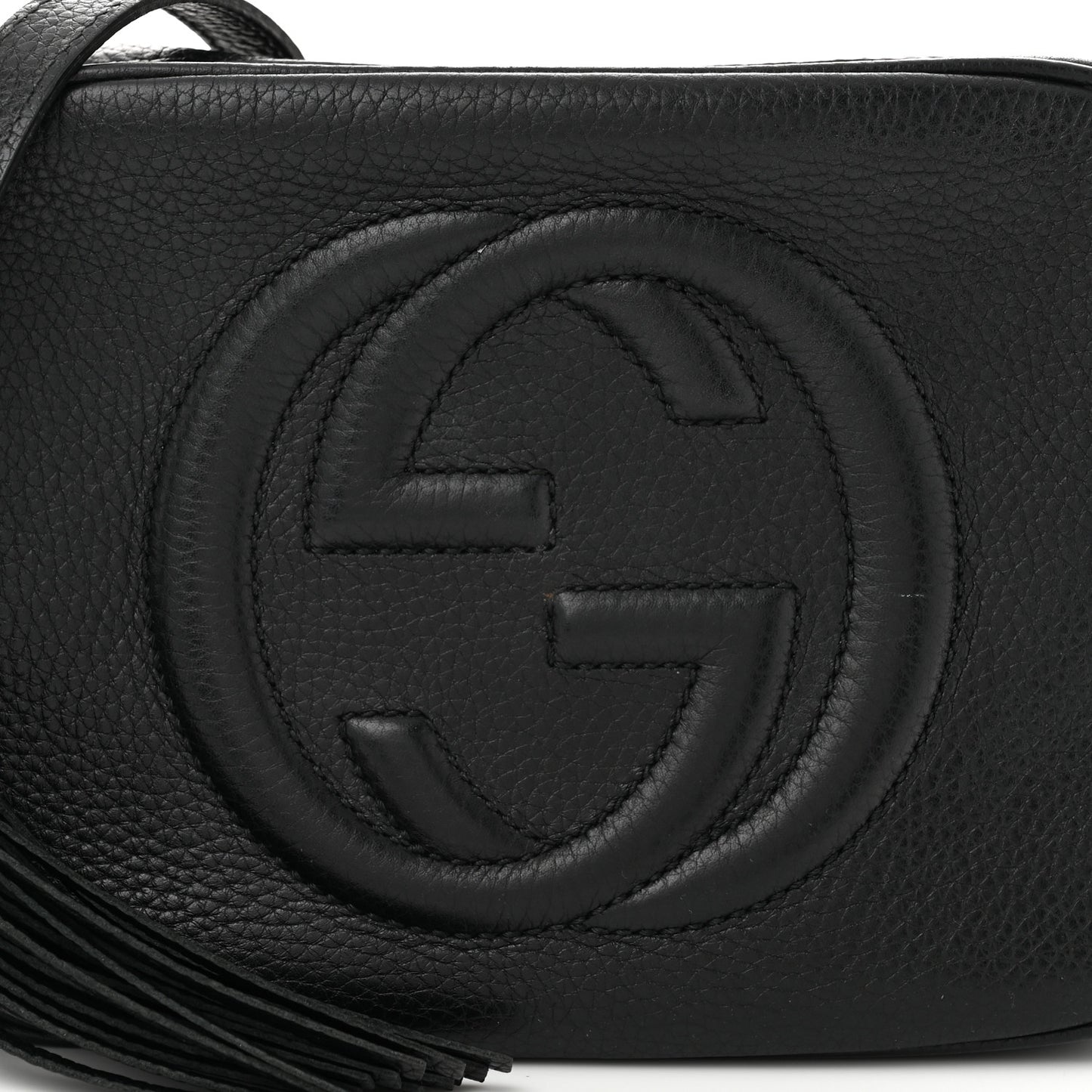 Pebbled Calfskin Small Soho Disco Bag Black
