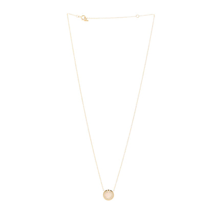 Tiffany 18K Yellow Gold Diamond Mother of Pearl Small T Circle Pendant Necklace 3 of 7