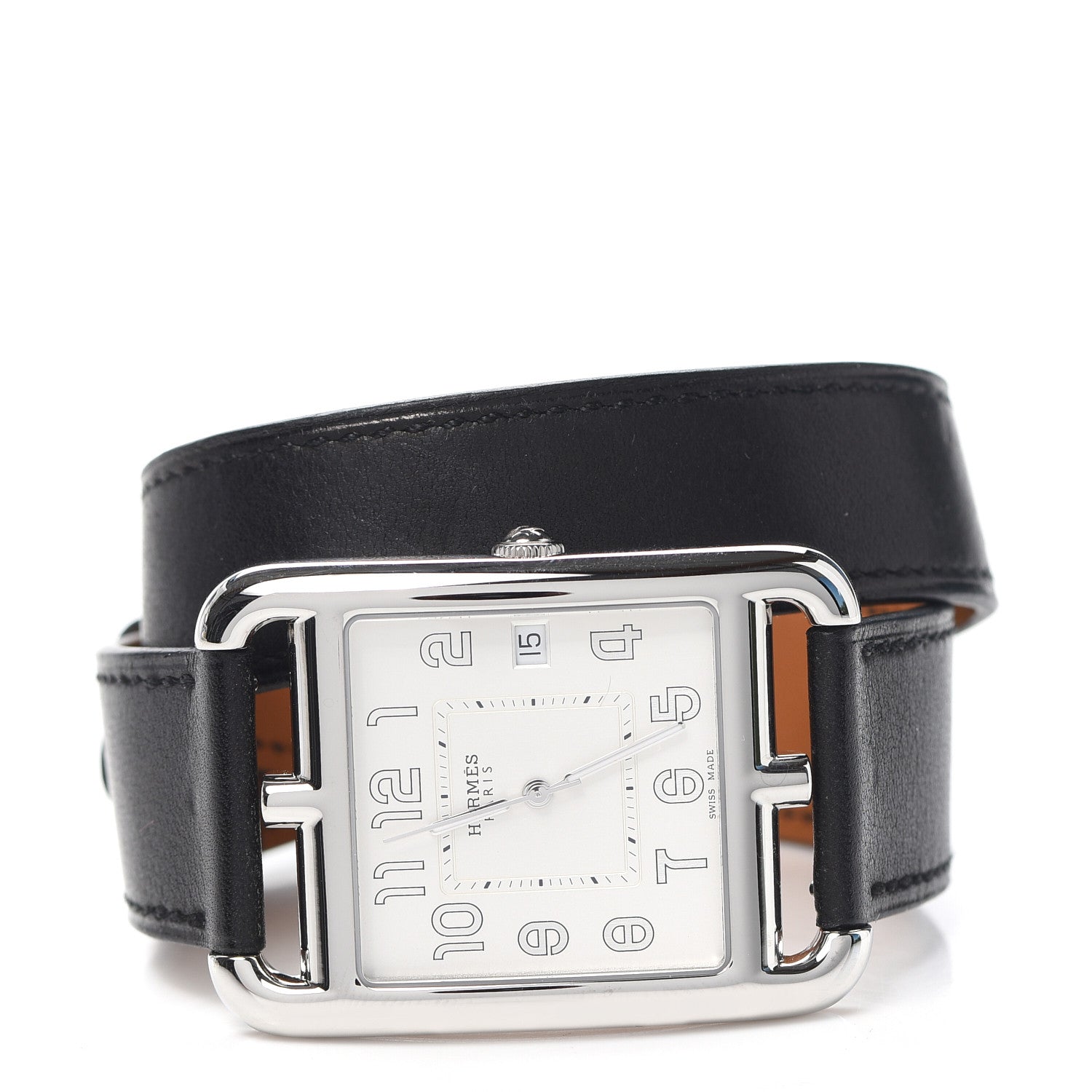Hermes Stainless Steel Barenia 29mm Cape Cod Double Tour Quartz Watch Noir 2 of 11