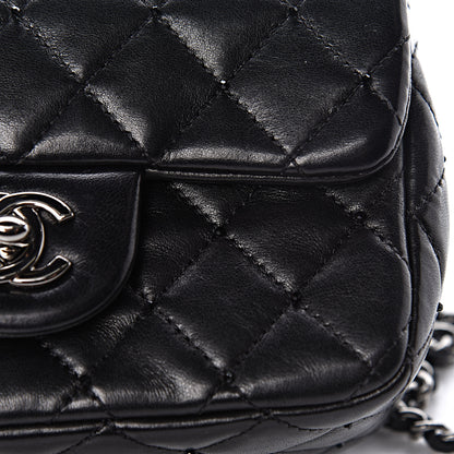 Chanel Lambskin Beaded Quilted Extra Mini Square Flap Black 14 of 15