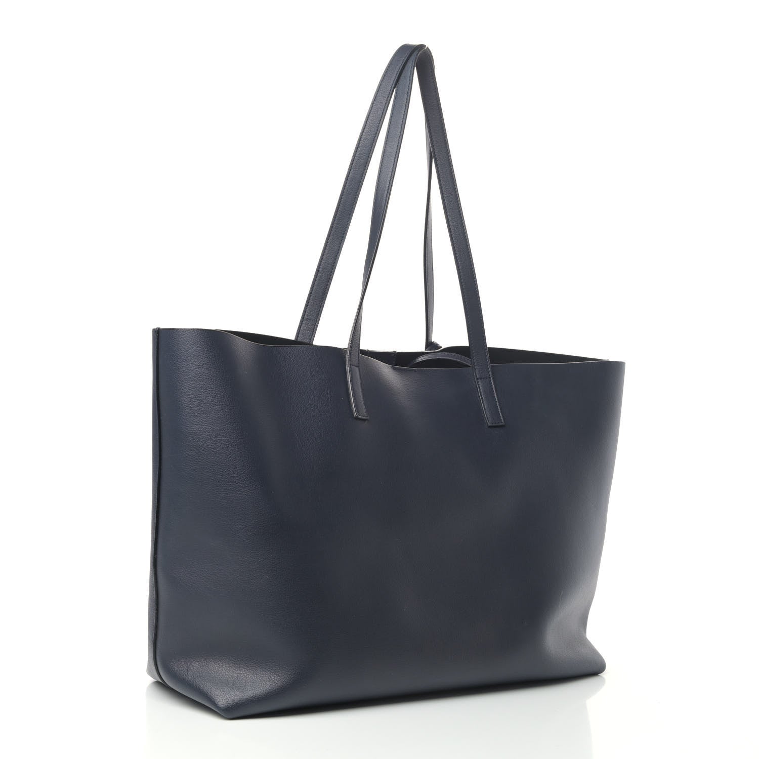 Saint Laurent Calfskin Shopping Tote Navy 2 of 7