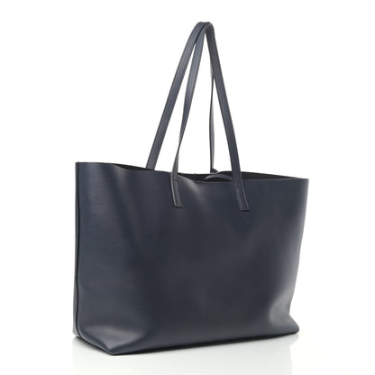 Saint Laurent Calfskin Shopping Tote Navy 2 of 7