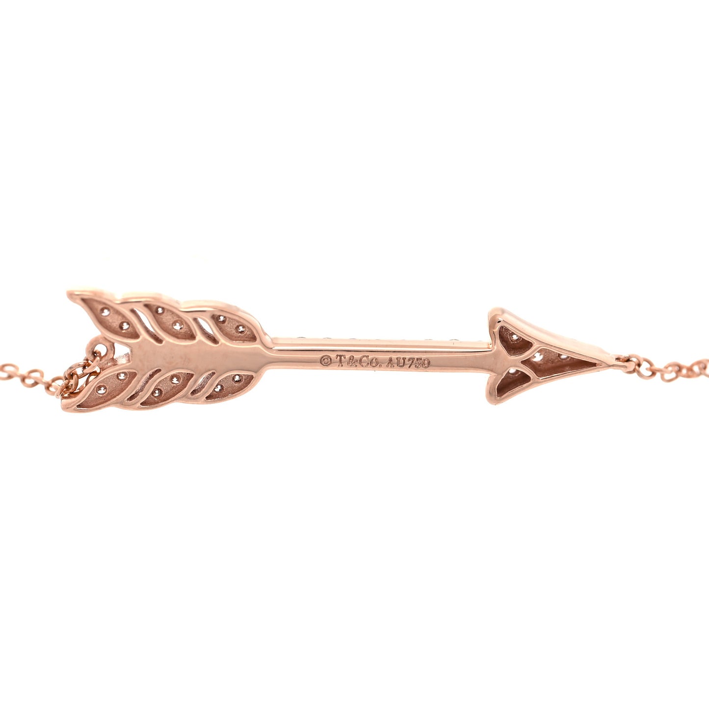 18K Rose Gold Diamond Arrow Bracelet