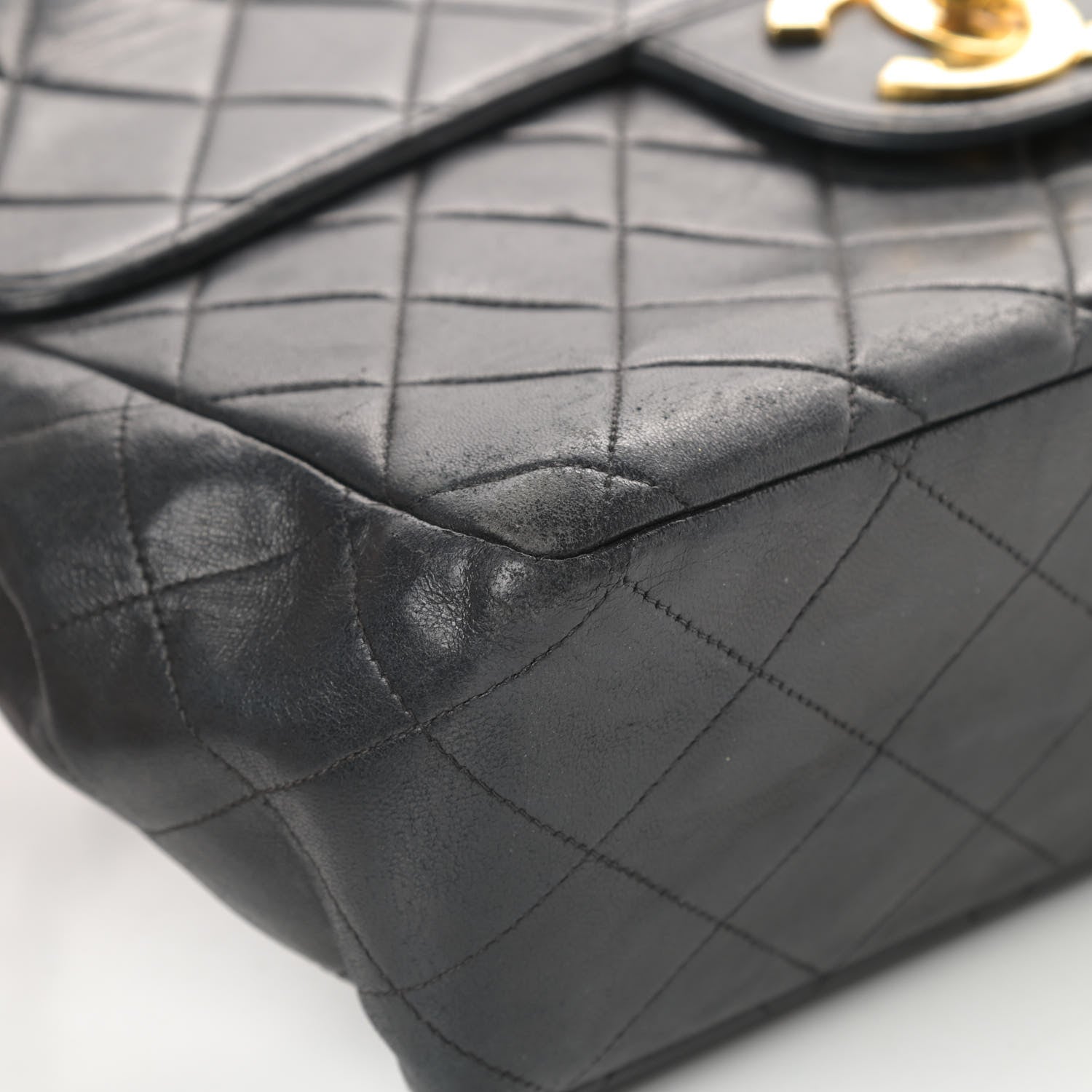 Chanel Lambskin Quilted XL Jumbo Single Flap Black 10 of 19