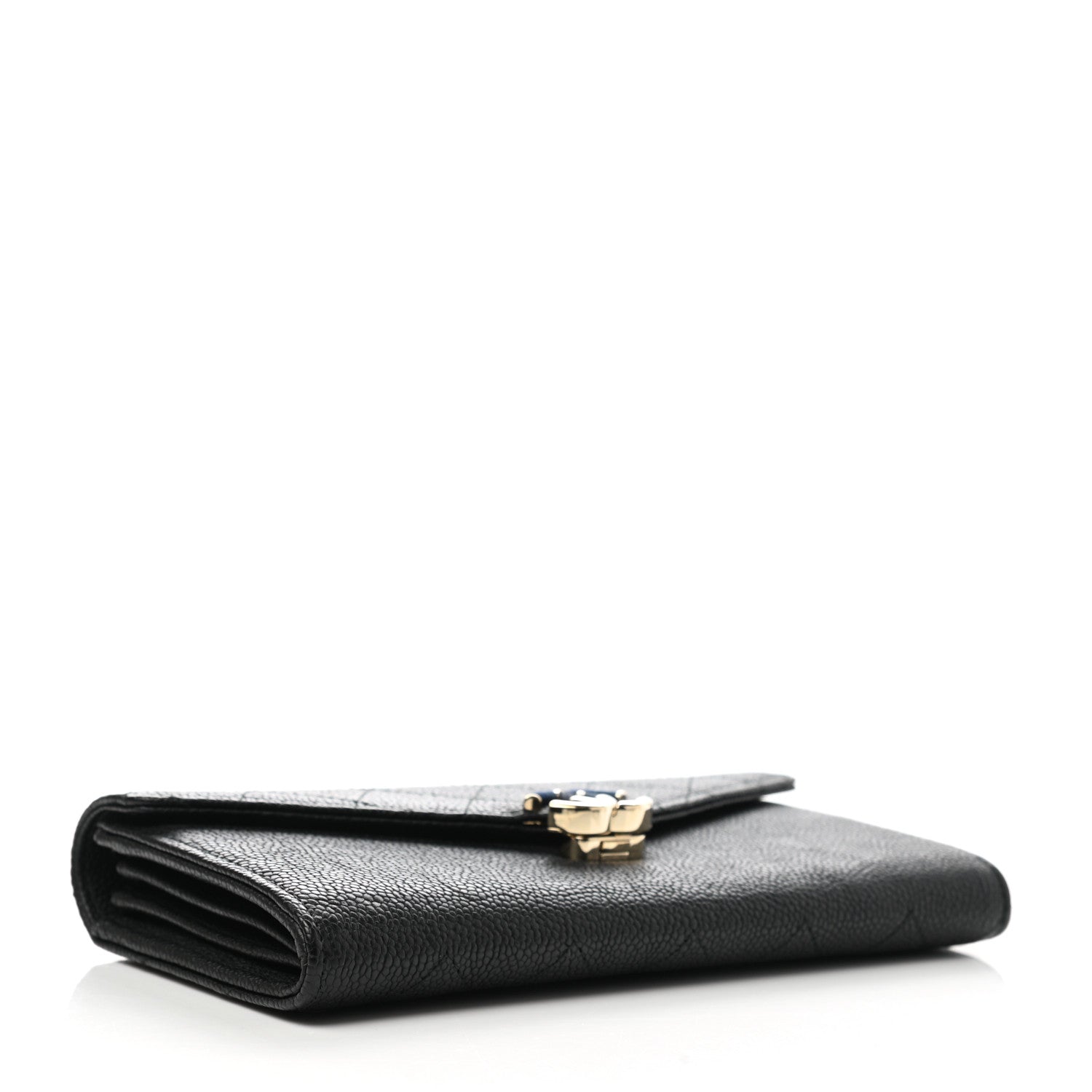 Chanel Caviar Quilted CC Box Gusset Flap Wallet Black 4 of 9
