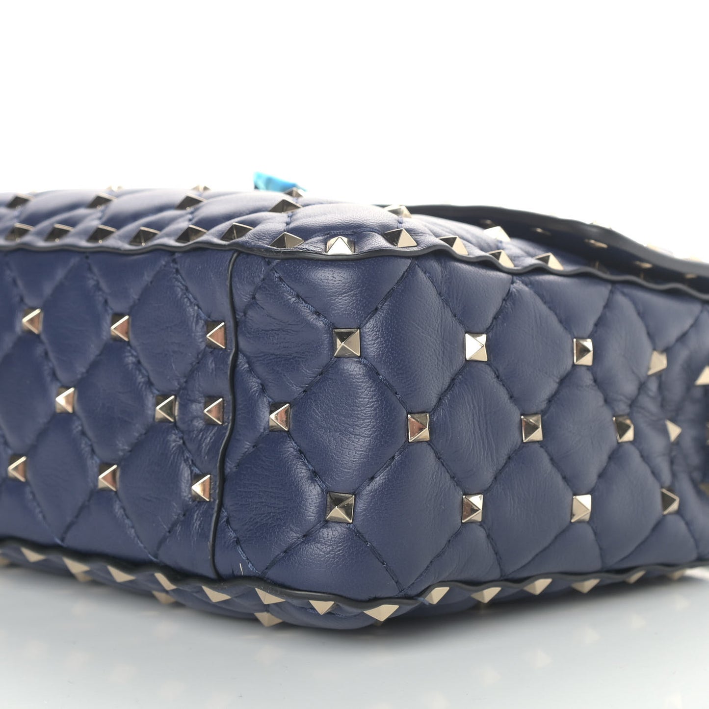 Nappa Medium Rockstud Spike Shoulder Bag Marine