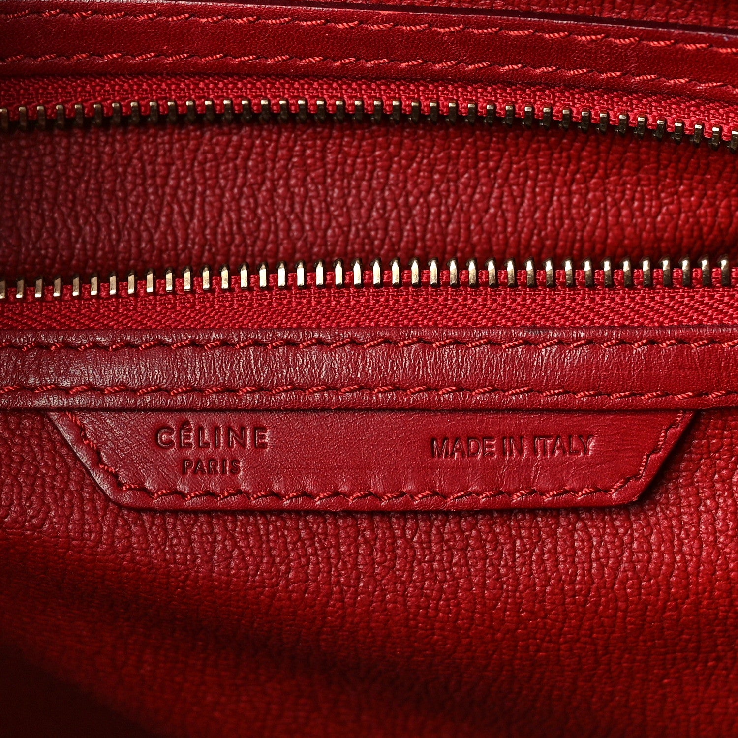 Celine Smooth Calfskin Mini Luggage Red 6 of 13