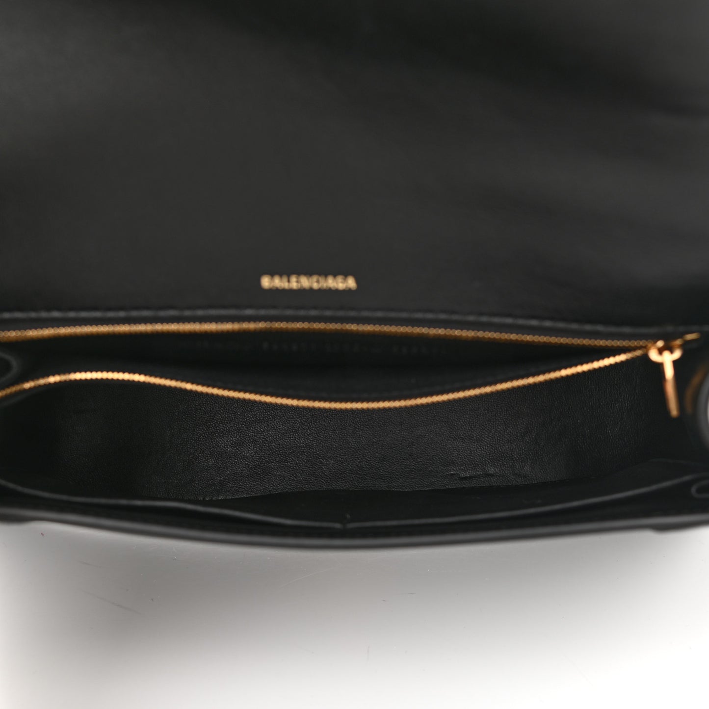 Shiny Box Calfskin Medium Hourglass Top Handle Bag Black