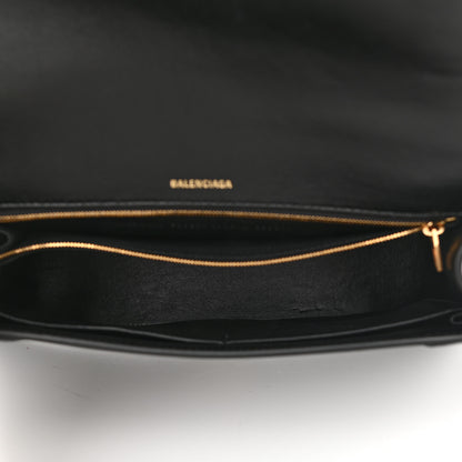 Balenciaga Shiny Box Calfskin Medium Hourglass Top Handle Bag Black 5 of 13