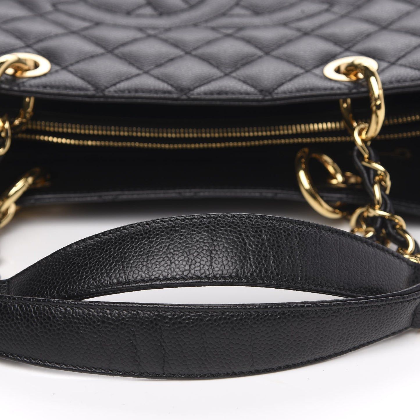 Caviar Quilted Grand Shopping Tote GST Black