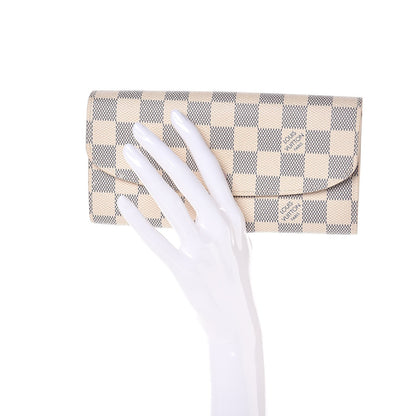 Louis Vuitton Damier Azur Emilie Wallet Rose Ballerine 2 of 8
