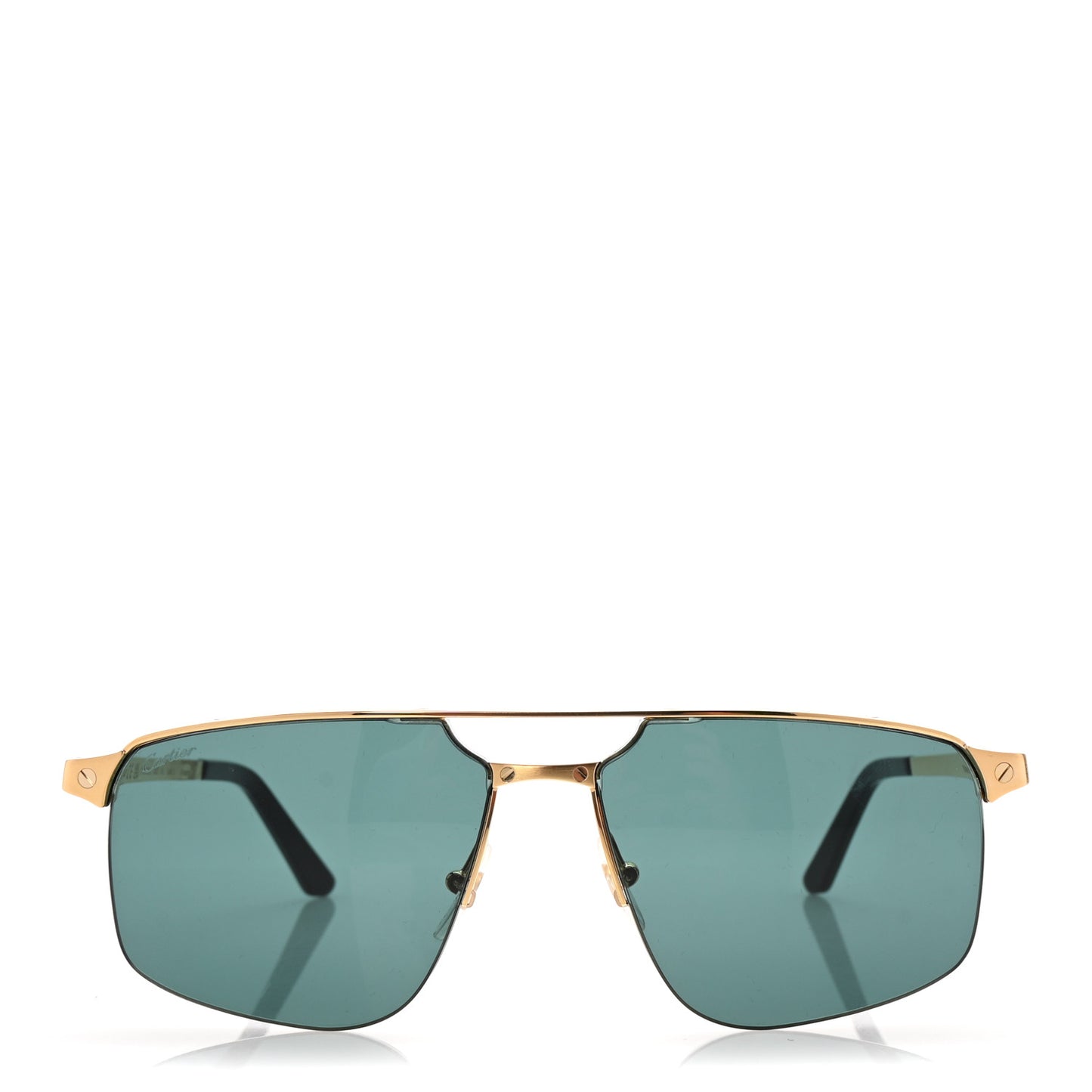 Metal Santos de Cartier Pilot Sunglasses CT0385S Gold