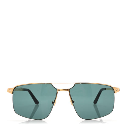 Cartier Metal Santos de Cartier Pilot Sunglasses CT0385S Gold 2 of 8