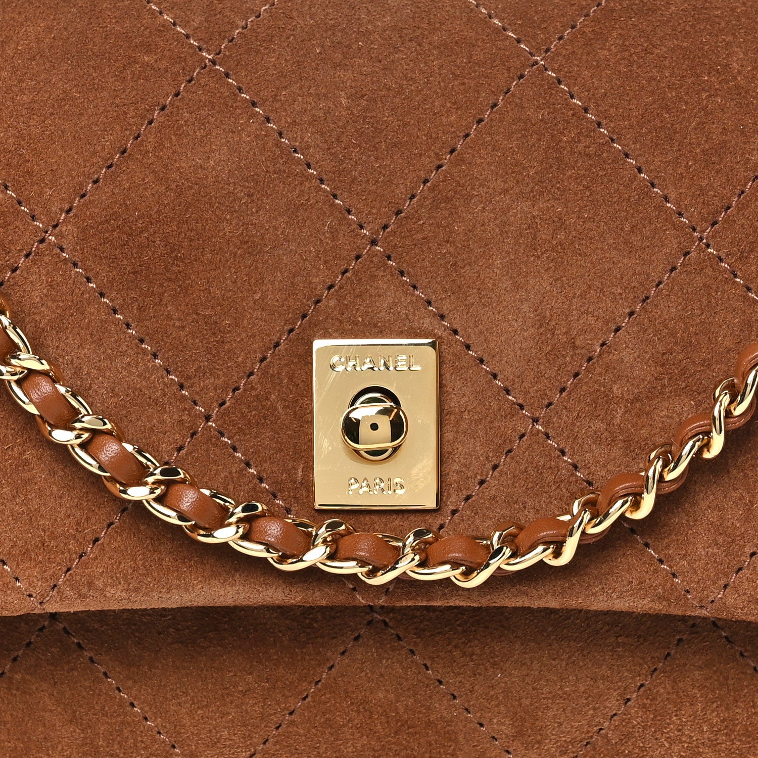 Chanel Suede Calfskin Quilted Small Eyes On You Flap Camel 14 of 20
