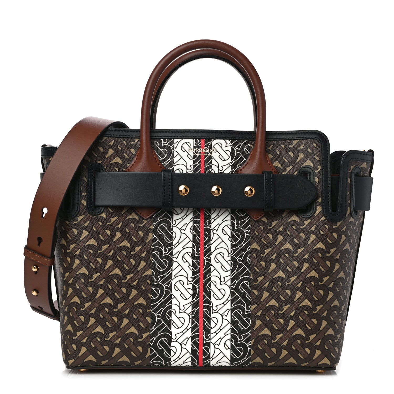 Burberry E-Canvas Monogram Stripe Small Belt Tote 1 of 9