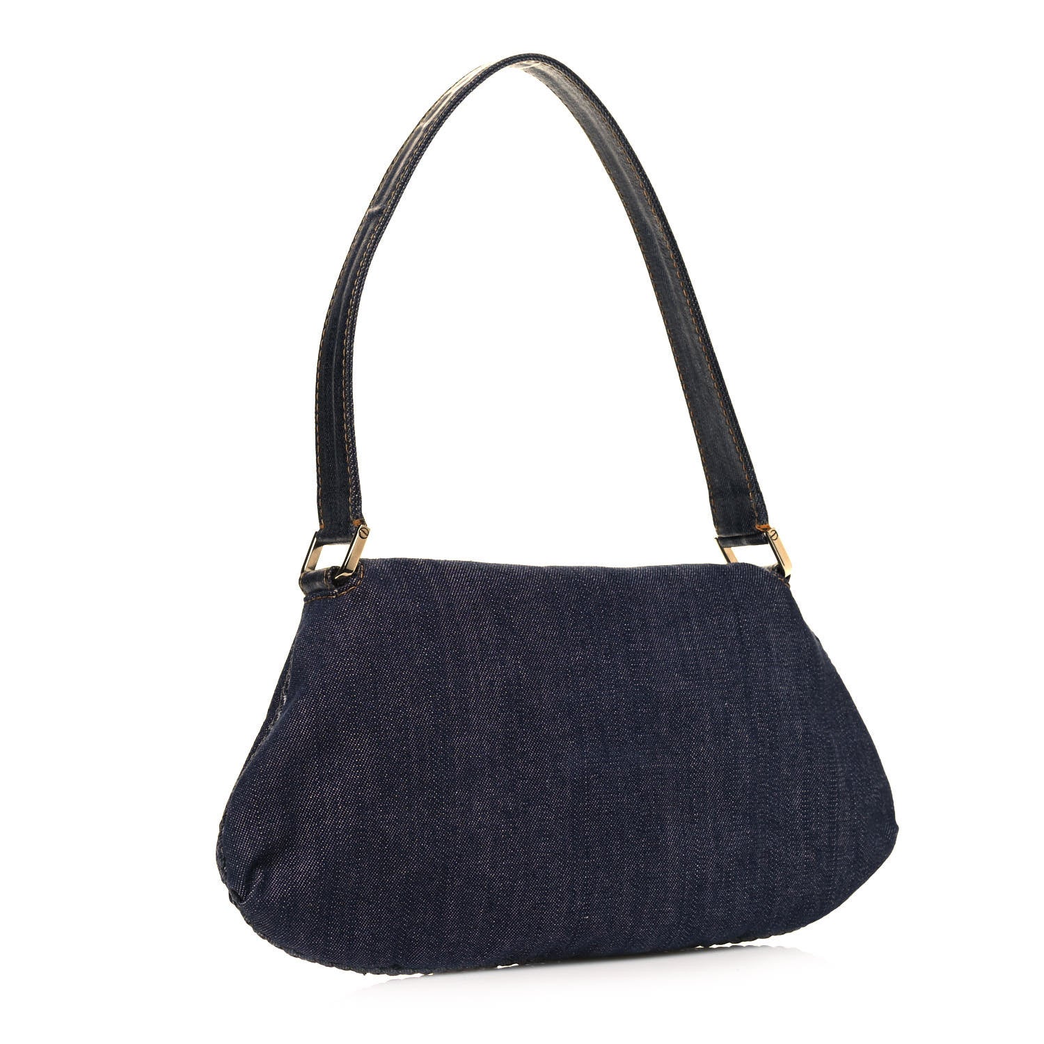 Fendi Denim Spalmati Woven Spy Pouch Bag Blue 3 of 13