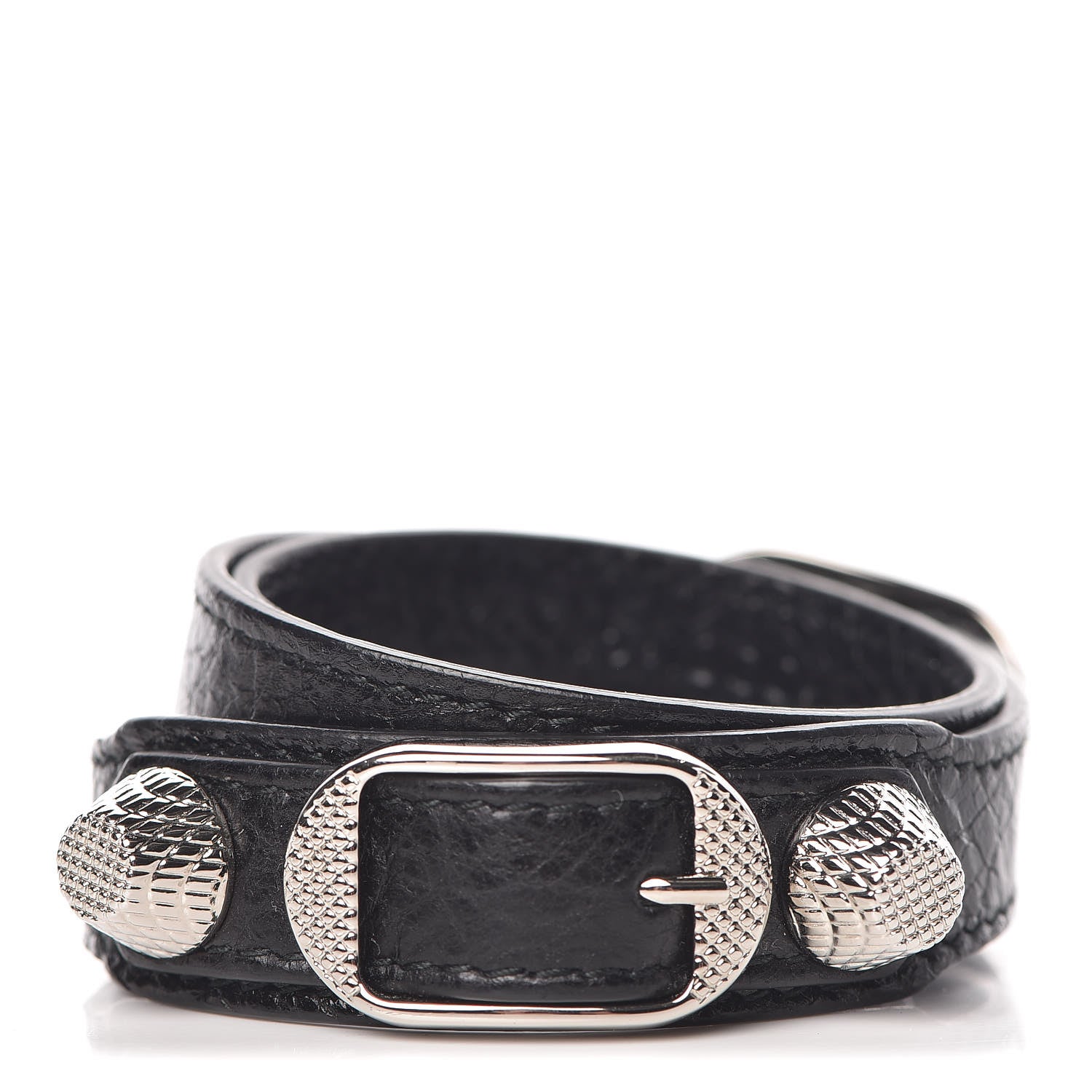 Balenciaga Agneau Giant 12 Silver Hardware Triple Tour Bracelet S Black 1 of 6