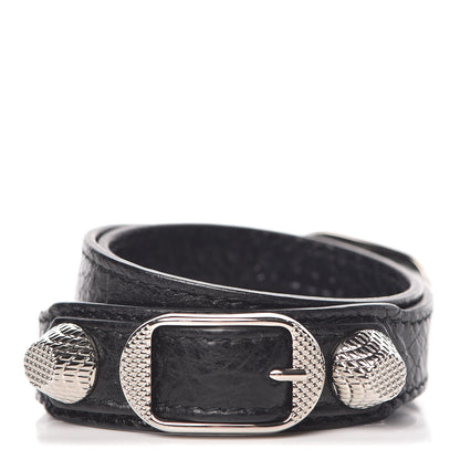 Balenciaga Agneau Giant 12 Silver Hardware Triple Tour Bracelet S Black 1 of 6