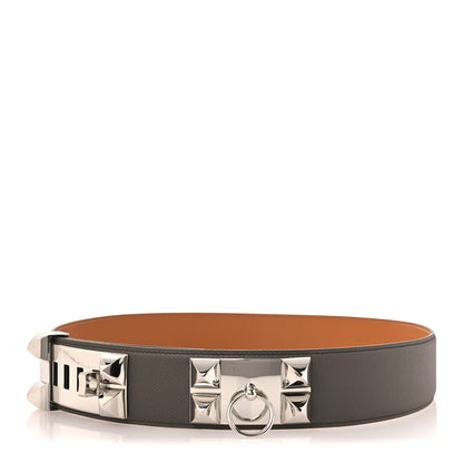 Hermes Epsom 55mm Collier De Chien CDC Belt 90 36 Etain 1 of 6