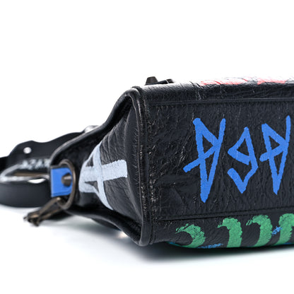 Balenciaga Agneau Graffiti All Over Classic Hardware S City Black Vert Rouge 7 of 8