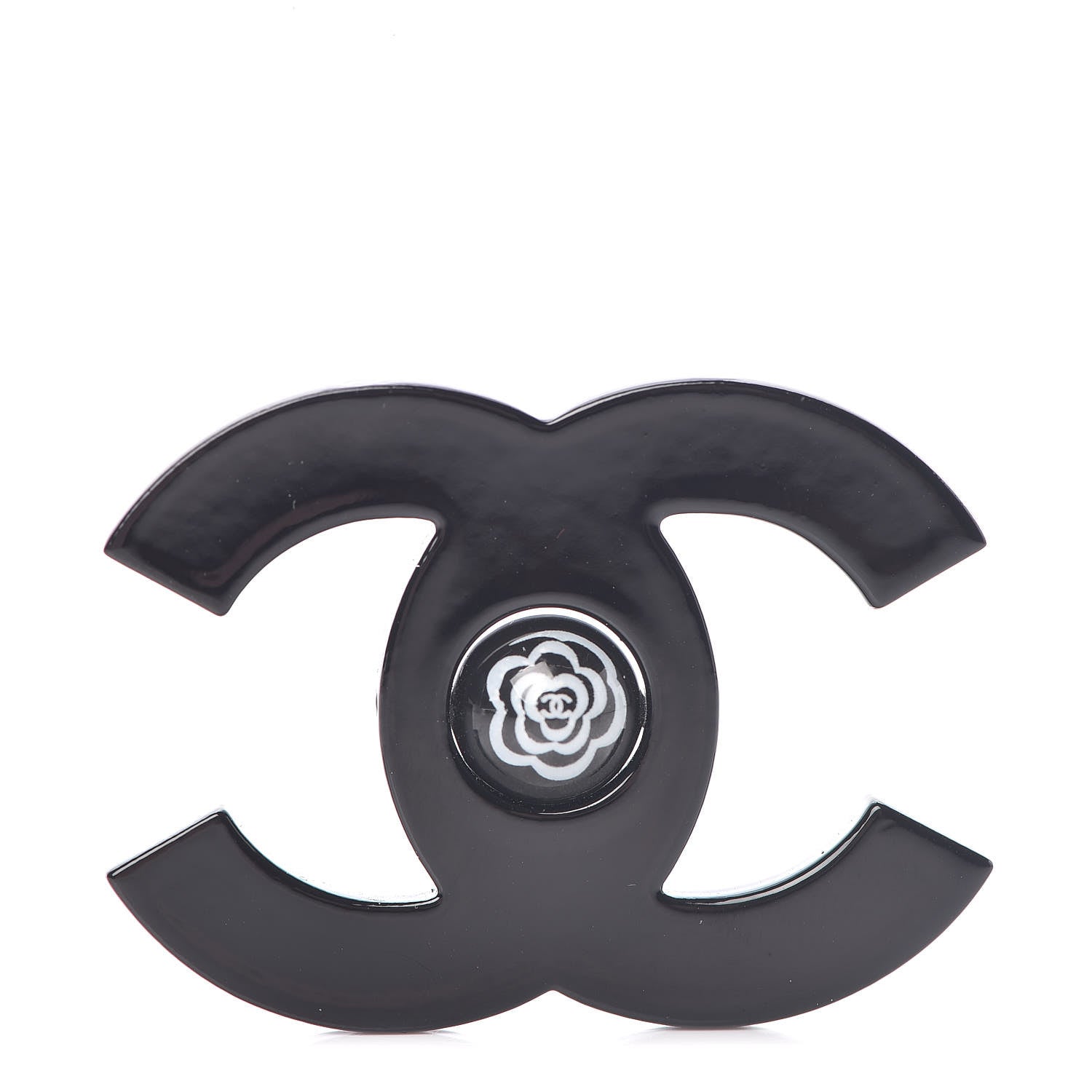 Chanel Resin CC Mademoiselle Brooch Black 3 of 7